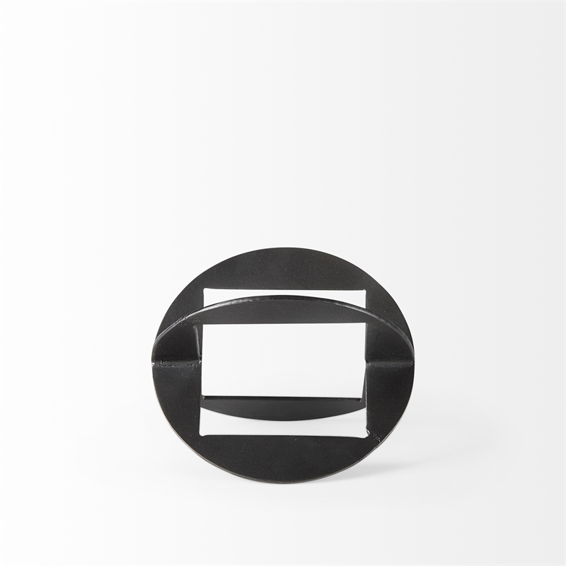 Mercana Cusco Black Iron Small Gunmetal Geometric Decorative Object