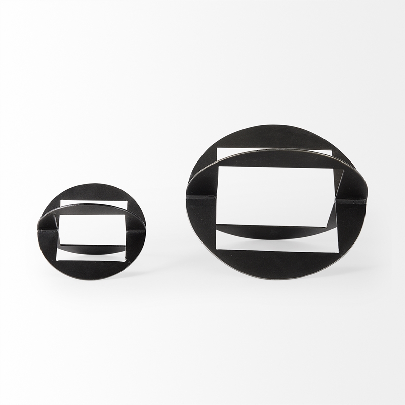 Mercana Cusco Black Iron Small Gunmetal Geometric Decorative Object