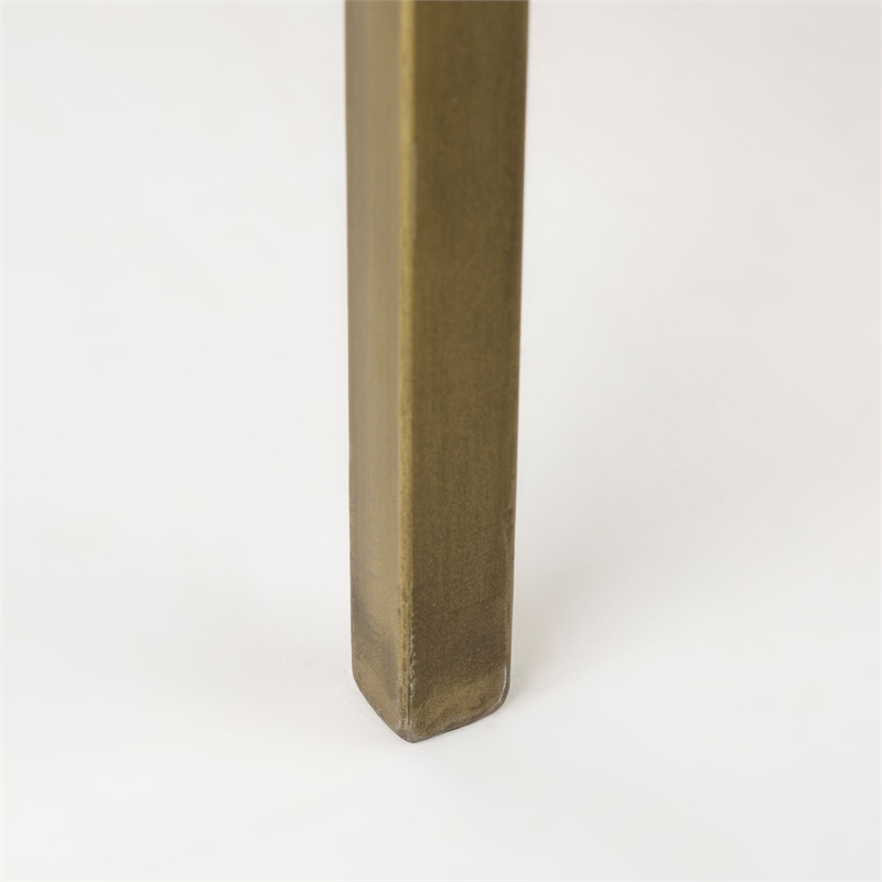 Mercana Arelius 20L X 18W X 26H White Wood W/ Gold Metal Frame End/Side Table