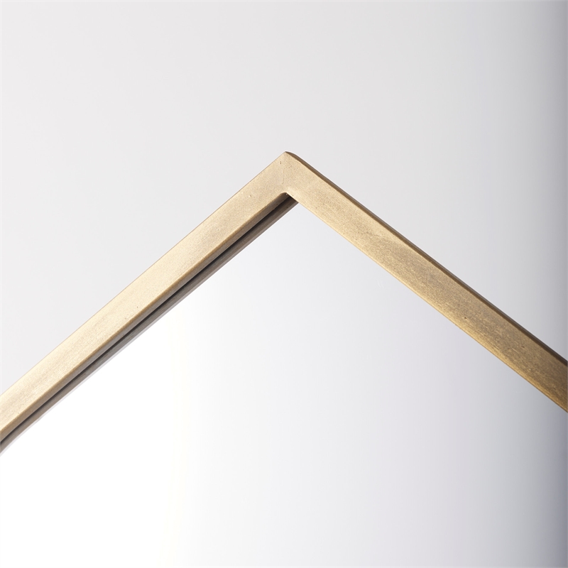 Mercana Giovanna 23.6L X 1.2W X 48.8H Gold Metal Frame Ogee Arch Vanity Mirror