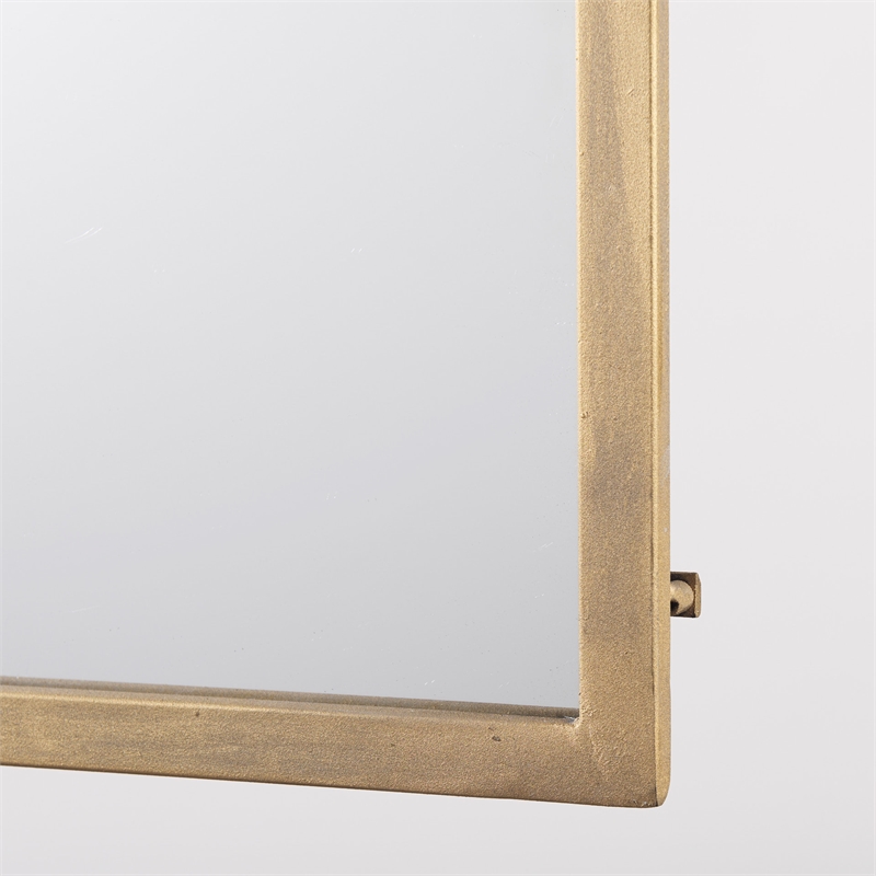 Mercana Giovanna 23.6L X 1.2W X 48.8H Gold Metal Frame Ogee Arch Vanity Mirror