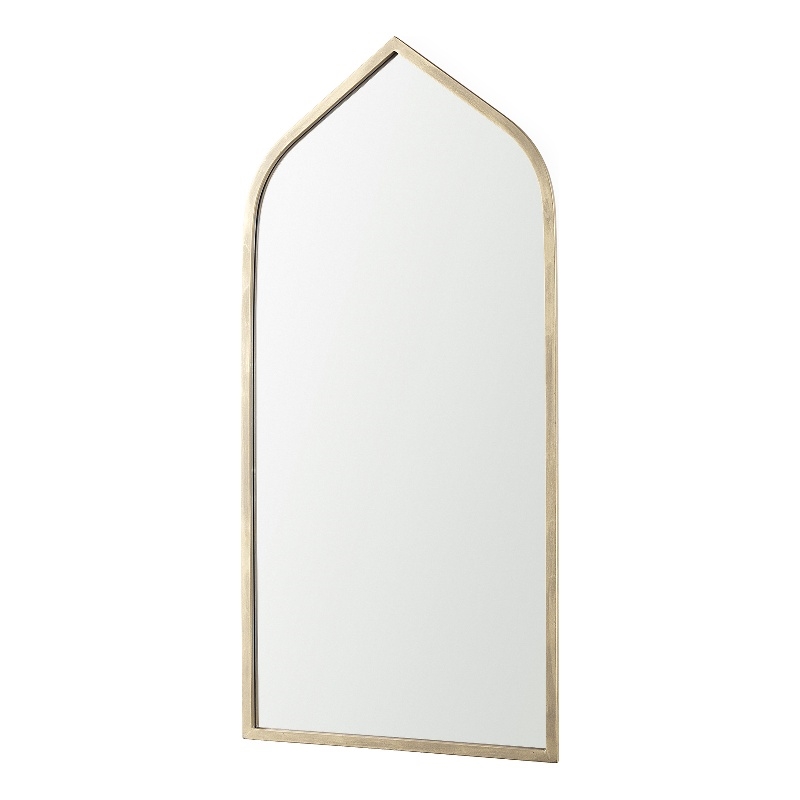 Mercana Giovanna 23.6L X 1.2W X 48.8H Gold Metal Frame Ogee Arch Vanity Mirror