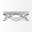 Mercana Ayla Dark Gray Fabric Seat W/ Dark Nickel Metal Frame Bench