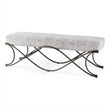 Mercana Ayla Dark Gray Fabric Seat W/ Dark Nickel Metal Frame Bench