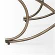 Mercana Ayla Light And Dark Gray Fabric Seat W/ Antique Gold Metal Frame Bench