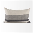 Mercana Thalia Fabric Striped And Fringed Decorative Pillow Cover Black/Beige