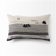 Mercana Thalia Fabric Striped And Fringed Decorative Pillow Cover Black/Beige