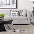 Mercana Kimia Fabric Herringbone Decorative Pillow Cover in White/Black