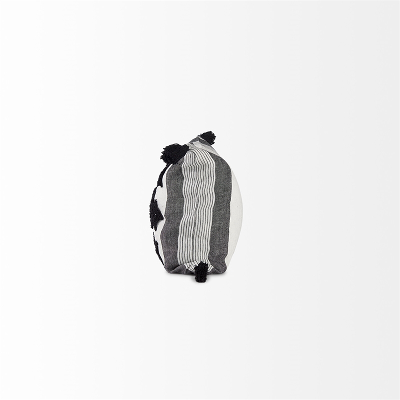 Mercana Kimia Fabric Herringbone Decorative Pillow Cover in White/Black