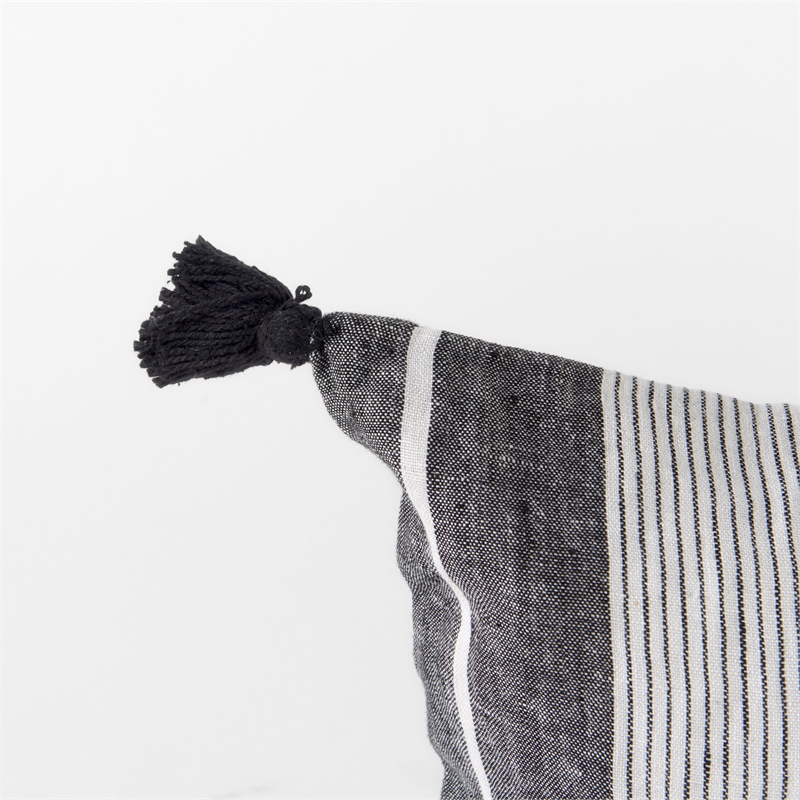 Mercana Kimia Fabric Herringbone Decorative Pillow Cover in White/Black