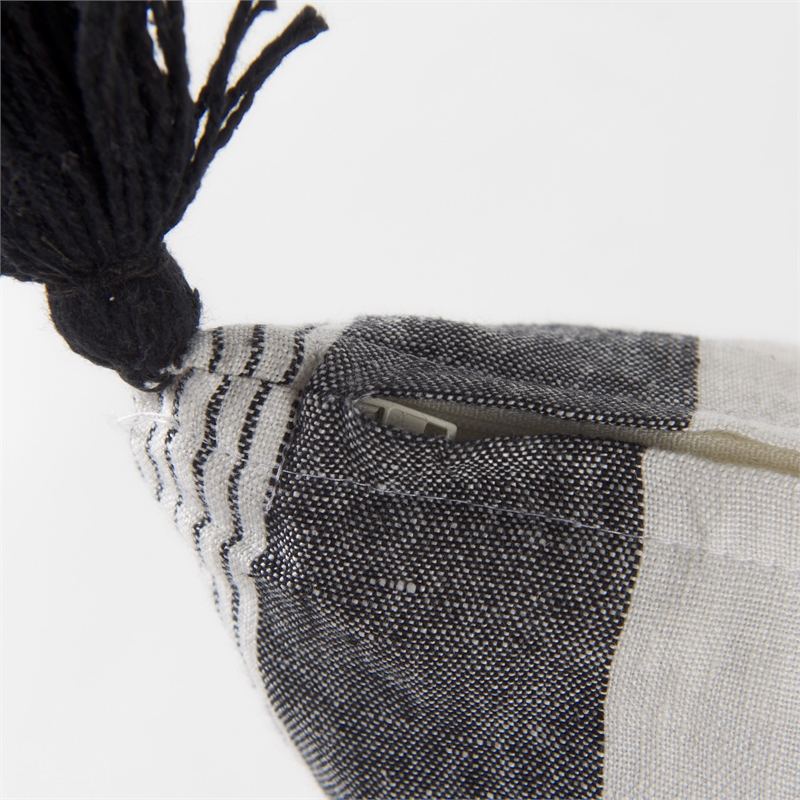 Mercana Kimia Fabric Herringbone Decorative Pillow Cover in White/Black