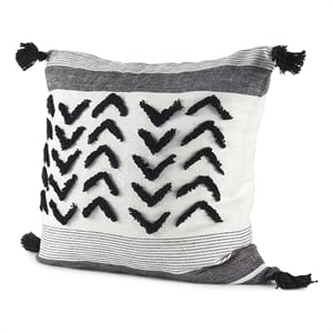 Mercana Kimia Fabric Herringbone Decorative Pillow Cover in White/Black