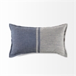 Mercana Aubrielle Gray And Blue Fabric Color Blocked Decorative Pillow Cover