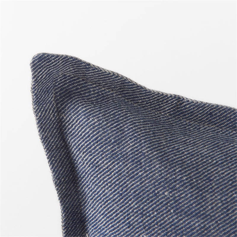Mercana Aubrielle Gray And Blue Fabric Color Blocked Decorative Pillow Cover