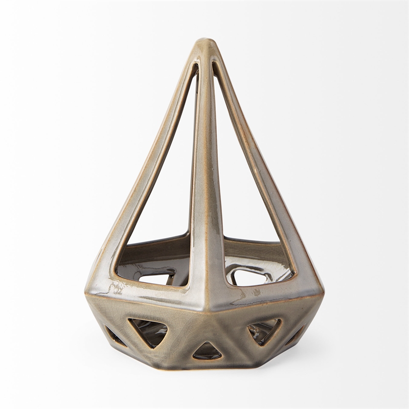 Mercana Hood 7.7L X 7.7W X 9.4H Bronze Geometric Ceramic Object