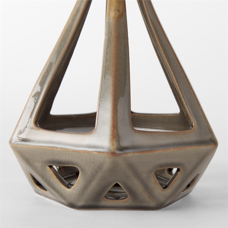 Mercana Hood 7.7L X 7.7W X 9.4H Bronze Geometric Ceramic Object