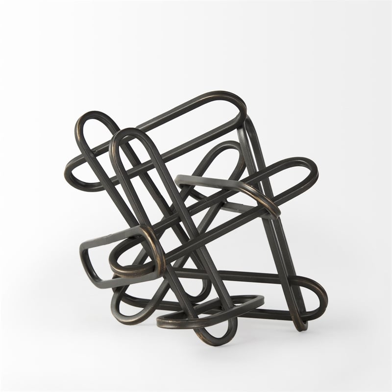 Mercana Henderson 10.4L X 8.3W X 7.7H Black Metal Paperclip Decorative Object