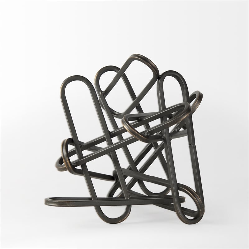 Mercana Henderson 10.4L X 8.3W X 7.7H Black Metal Paperclip Decorative Object