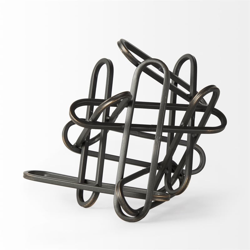 Mercana Henderson 10.4L X 8.3W X 7.7H Black Metal Paperclip Decorative Object
