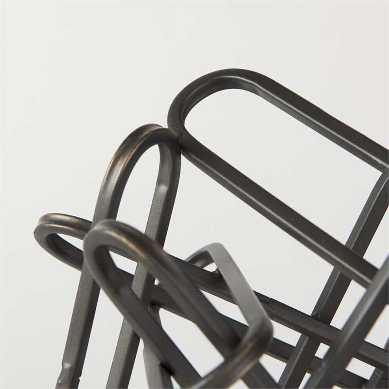 Mercana Henderson 10.4L X 8.3W X 7.7H Black Metal Paperclip Decorative Object