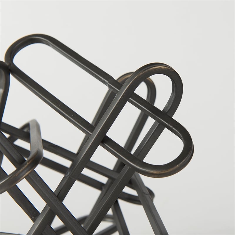 Mercana Henderson 10.4L X 8.3W X 7.7H Black Metal Paperclip Decorative Object