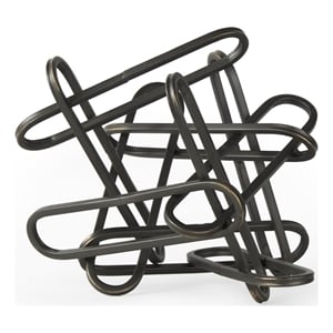 Mercana Henderson 10.4L X 8.3W X 7.7H Black Metal Paperclip Decorative Object