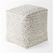 Mercana Farida 6.0L X 16.0W X 16.0H Light Gray Wool And Polyester Patterned Pouf