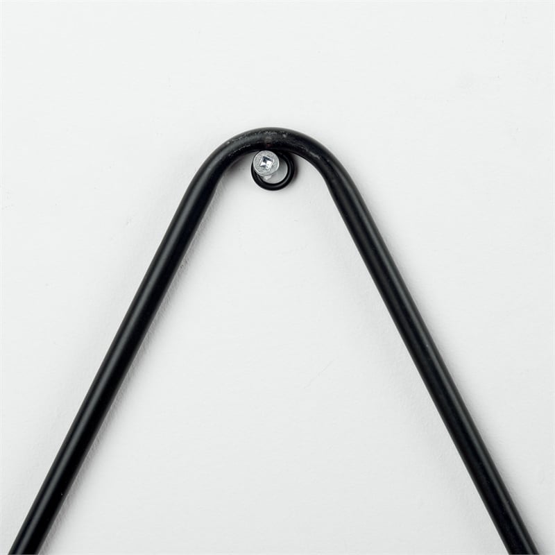 Mercana Khufu Brown Wood W/ Black Metal Triangular Hanging Shelves in Set Of 3
