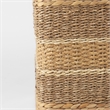 Mercana Maya Light Brown W/Medium Brown Stripes Seagrass Square Pouf