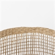 Mercana Nova Light Brown Seagrass Woven Round Basket W/ Long Handle in Set Of 2