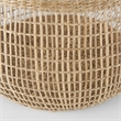 Mercana Nova Light Brown Seagrass Woven Round Basket W/ Long Handle in Set Of 2
