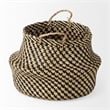 Mercana Gaia Light/Dark Brown Cross Patterend Belly Seagrass Basket in Set Of 3