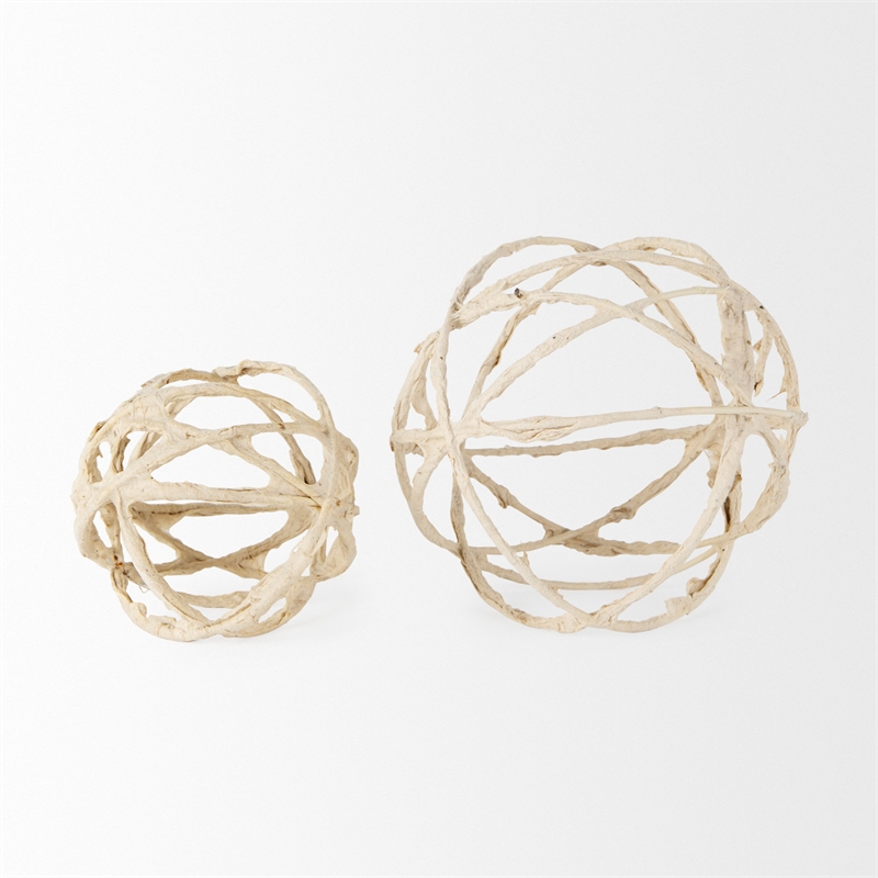 Mercana Kali 4.5L X 4.5W X 4.5H Small Beige Decorative Metal And Paper Object