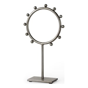 Mercana Elio 7.5L X 3.0W X 13.2H Small Studded Hoop Object in Gunmetal