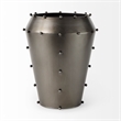 Mercana Elio 12.2H Large Gun Metal Gray Metal W/Studs Vase