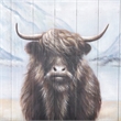 Mercana Wild Ox Painting On Wood in Brown