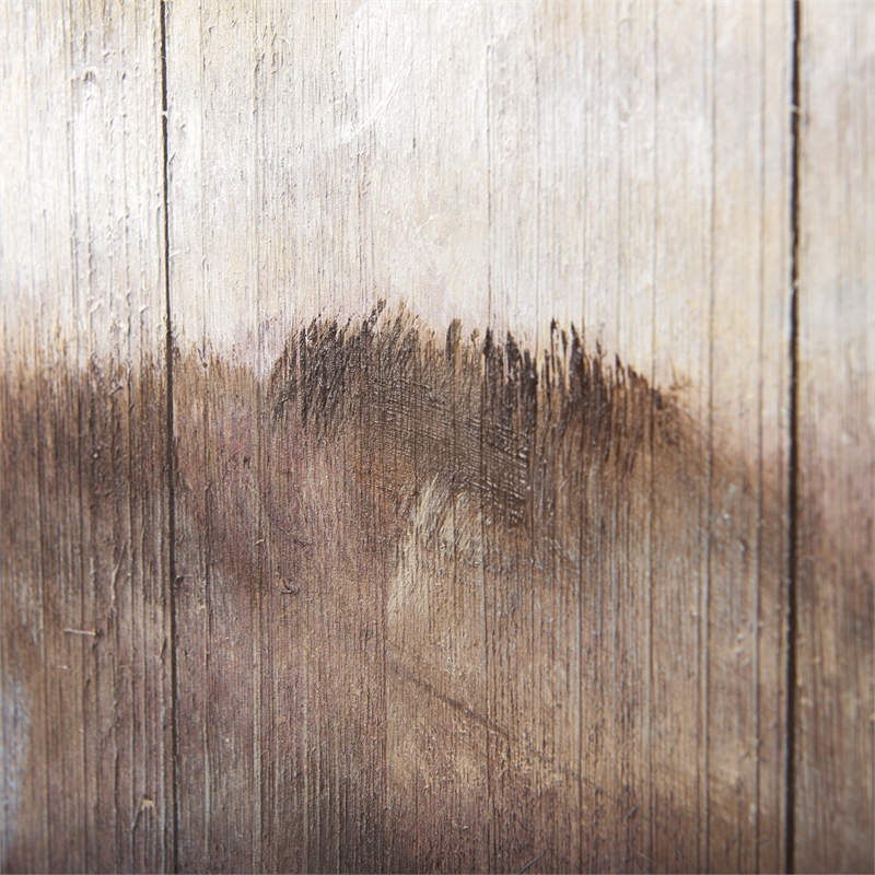 Mercana Wild Ox Painting On Wood in Brown