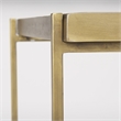 Mercana Furniture Trey Metal with Glass Accent Table in Antique Gold