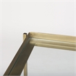 Mercana Furniture Trey Metal with Glass Accent Table in Antique Gold