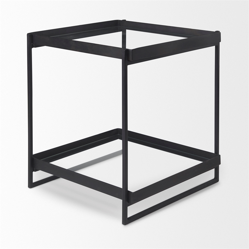 Mercana Trey Black Metal W/Glass Accent Table