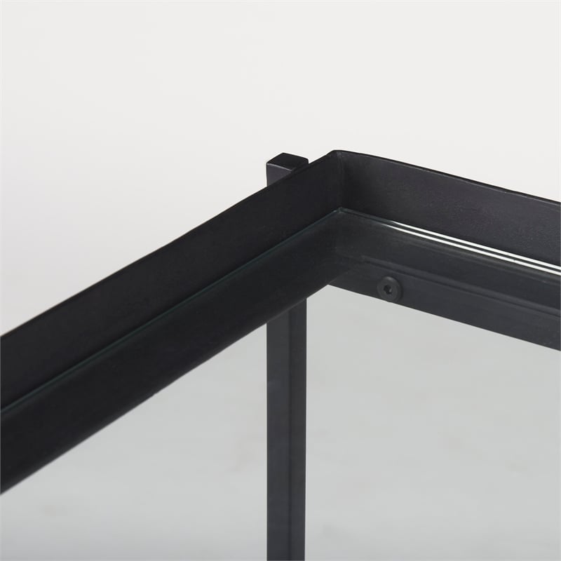 Mercana Trey Black Metal W/Glass Accent Table
