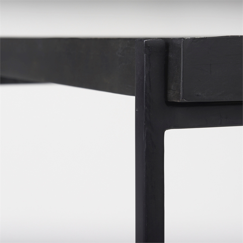 Mercana Trey Black Metal W/Glass Accent Table