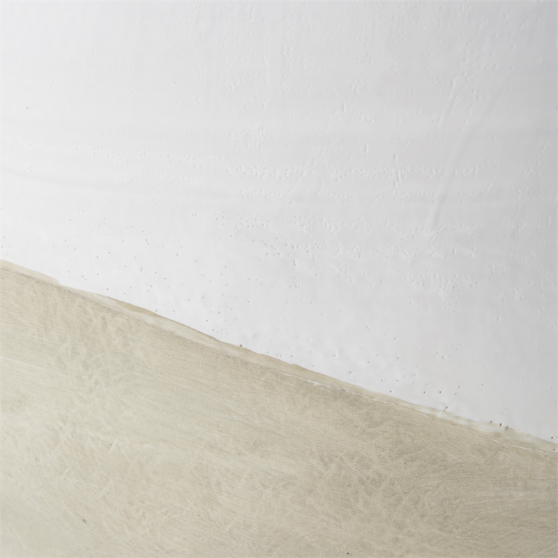 Mercana Amos White And Dark Beige Color Blocked Ceramic Floor Vase