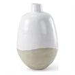 Mercana Amos White And Dark Beige Color Blocked Ceramic Floor Vase
