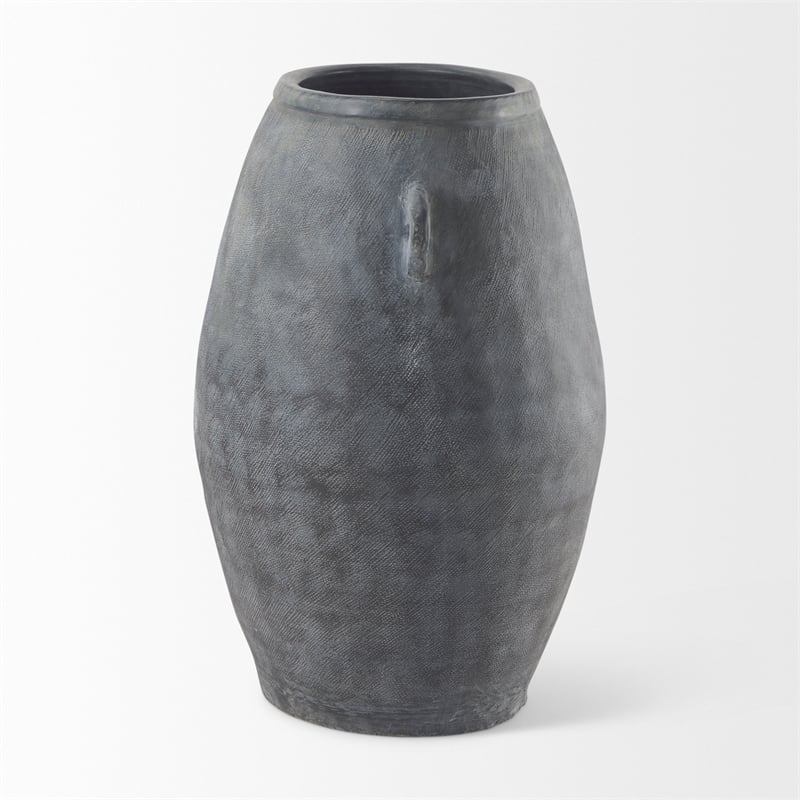 Mercana Zuma 27.2L X 20.5W X 31.9H Dark Gray Ceramic Floor Vase