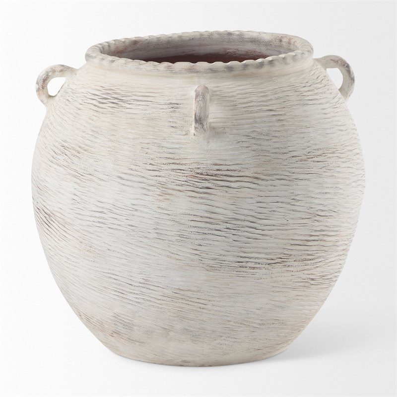 Mercana Misha 25.2L X 25.2W X 22.4H Cream Ceramic Floor Vase