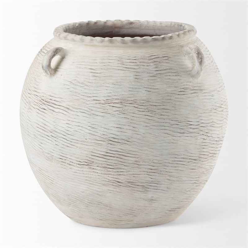 Mercana Misha 25.2L X 25.2W X 22.4H Cream Ceramic Floor Vase