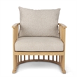 Mercana Kopari Beige Fabric W/Light Brown Wood Accent Chair