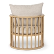 Mercana Kopari Beige Fabric W/Light Brown Wood Accent Chair