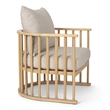 Mercana Kopari Beige Fabric W/Light Brown Wood Accent Chair